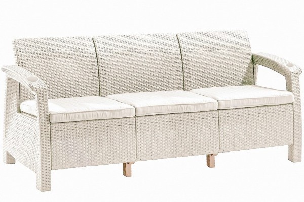 Трёхместный диван  Yalta Sofa 3 Seat белый купить в Камышине
