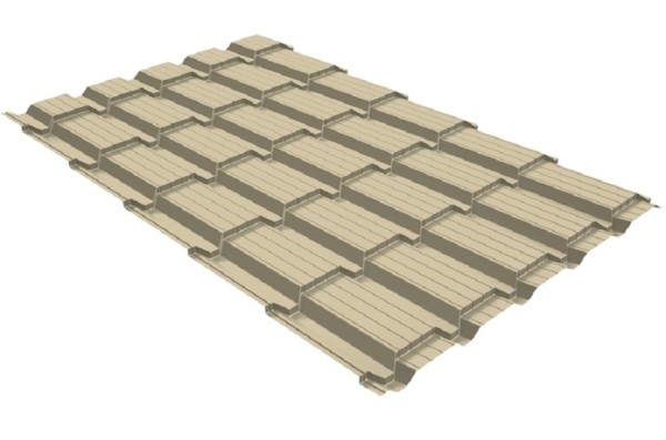 Металлочерепица GL квадро профи 0,45 PE RAL 1015 светлая слоновая кость купить в Камышине