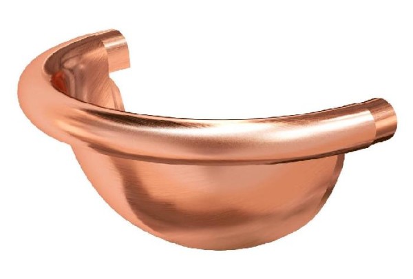 Водосток Aquasistem, система 125x90 - Заглушка желоба полукруглая медная d125мм купить в Камышине