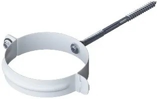 Водосток Альта-Профиль Метал – Хомут трубы металлический (белый) купить в Камышине