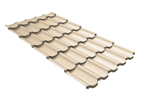 Металлочерепица квинта плюс с 3D резом 0,45 PE RAL 1015 светлая слоновая кость купить в Камышине