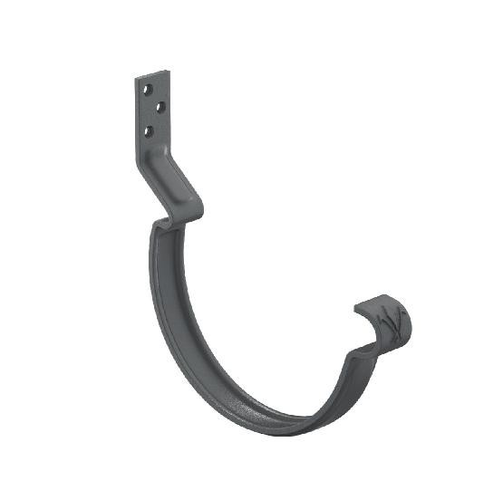 Водосток Aquasistem, система 125x90 - Крюк крепления желоба короткий RAL 7024 Тёмно-серый купить в Камышине