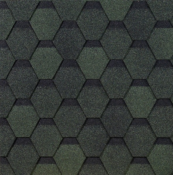 Гибкая черепица EURASIA Docke, Коллекция ШЕСТИГРАННИК Зелёный купить в Камышине