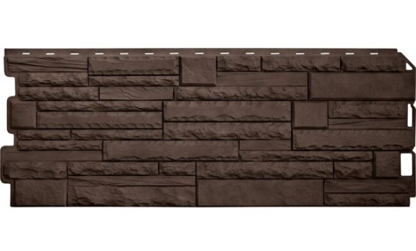 Фасадная панель Альта-Профиль Скалистый камень ЭКО Коричневый купить в Камышине