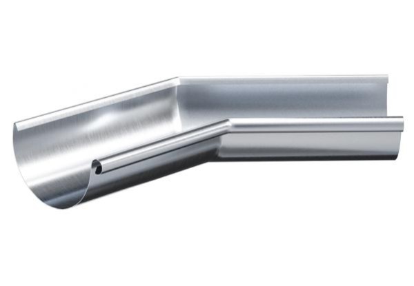 Водосток Aquasistem, Система 125x90 - Угол желоба внутренний  оцинковка 135° купить в Камышине