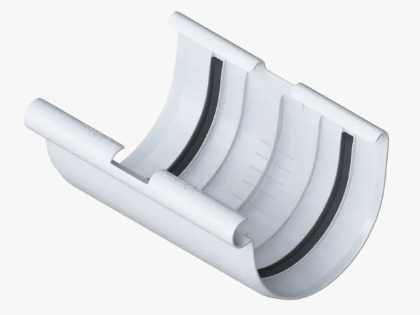 Водосток Альта-Профиль ПВХ – Соединитель желоба (белый) купить в Камышине