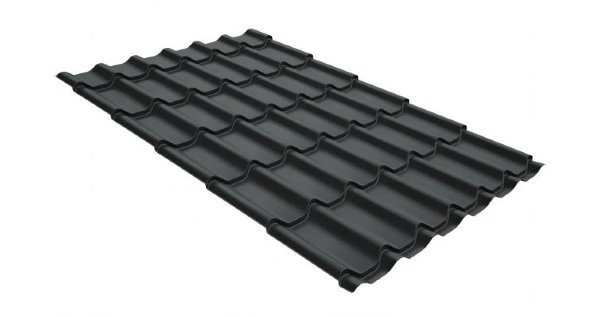 Металлочерепица классик GL 0,5 GreenCoat Pural RR 23 темно-серый (RAL 7024 мокрый асфальт) купить в Камышине