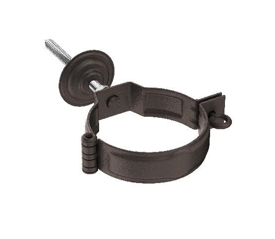 Водосток Aquasistem, Система 150/100 - Декоративный хомут трубы под метиз с комплектом крепления RR 32 Тёмно-коричневый matt купить в Камышине