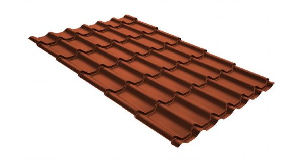Металлочерепица классик GL 0,5 GreenCoat Pural RR 750 кирпично-красный (RAL 8004 терракота) купить в Камышине