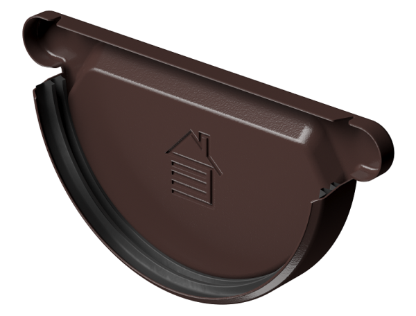 Заглушка желоба D125 Döcke STAL PREMIUM Шоколад, (RAL 8019) купить в Камышине