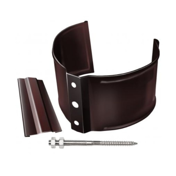 Водосток Grand Line 150x100 – Хомут трубы (на кирпич) RAL 8017 купить в Камышине