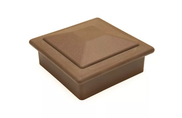 Крышка верхняя фигурная ПВХ для столба Deckart 100х100 Шоколад купить в Камышине