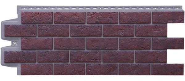 Фасадная панель Grand Line Состаренный кирпич Элит кофе (жжёный), ШОВ темно-бежевый купить в Камышине