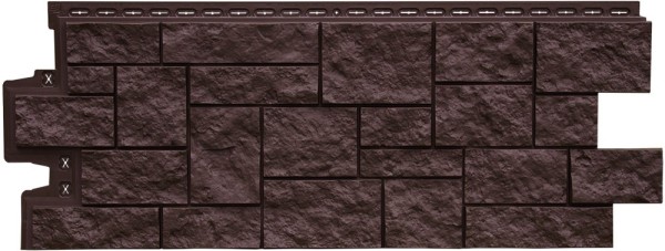 Фасадная панель Grand Line Дикий камень Стандарт Шоколадный (коричневый) купить в Камышине
