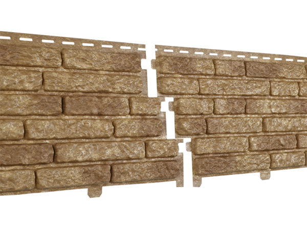 Фасадная панель Ю-пласт Стоун Хаус Кварцит Тёмно-бежевый купить в Камышине