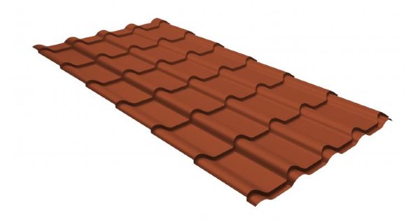 Металлочерепица камея GL 0,5 GreenCoat Pural RR 750 кирпично-красный (RAL 8004 терракота) купить в Камышине