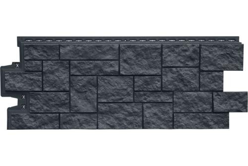 Фасадная панель Grand Line Дикий камень Стандарт графит купить в Камышине