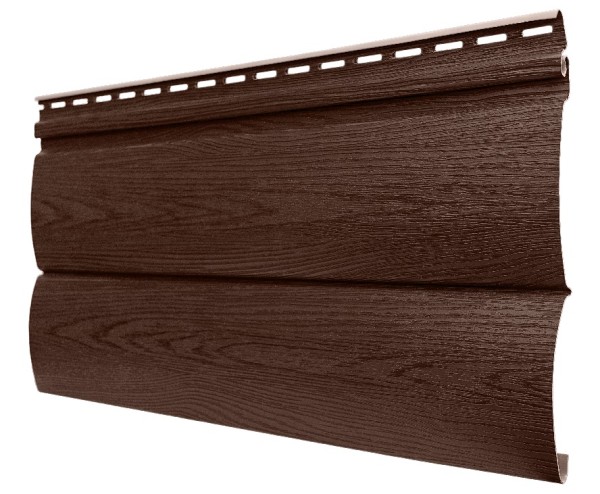 Виниловый сайдинг tecos, серия lux - оцилиндрованный брус двойной, - итальяский орех купить в Камышине