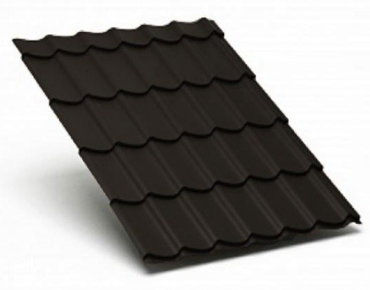 Металлочерепица Металл Профиль матовый полиэстр Valori 0,5 сталь RR 32 темно-коричневый купить в Камышине