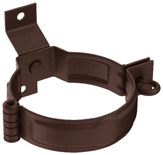 Водосток Aquasistem, Система 125x90 - Декоративный хомут трубы под дерево с комплектом крепления RAL 8017 Коричневый matt купить в Камышине