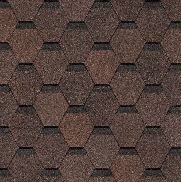 Гибкая черепица Docke, коллекция Шестигранник Коричневый купить в Камышине