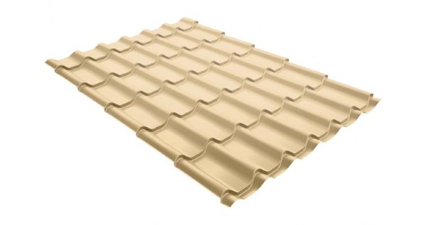 Металлочерепица модерн 0,45 PE RAL 1014 слоновая кость купить в Камышине
