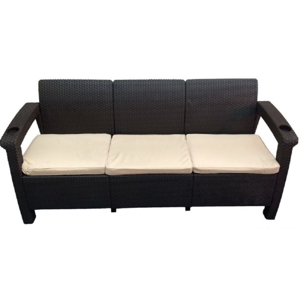 Трёхместный диван  Yalta Sofa 3 Seat венге купить в Камышине
