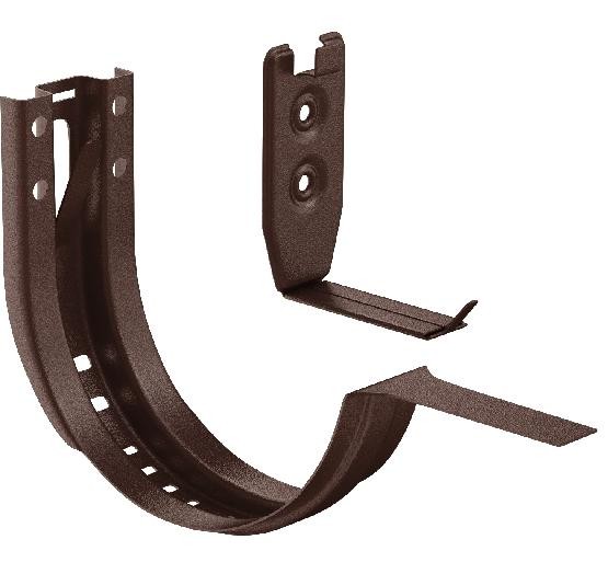 Водосток Aquasistem, Система 125x90 - Крюк крепления желоба короткий регулируемый RAL 8017 Коричневый matt купить в Камышине