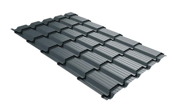 Металлочерепица GL квадро профи 0,5 Velur RAL 7016 антрацитово-серый купить в Камышине