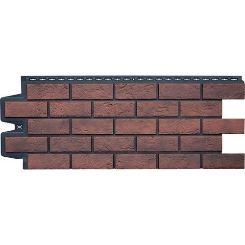 Фасадная панель Grand Line Состаренный кирпич Элит кофе (жжёный), ШОВ черный купить в Камышине