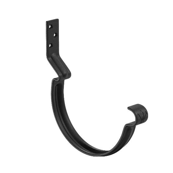 Водосток Aquasistem, система 125x90 - Крюк крепления желоба короткий RAL 9005 Чёрный купить в Камышине