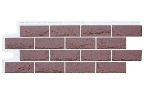 Фасадные панели Grand Line Колотый Камень Каштан, Шов белый купить в Камышине