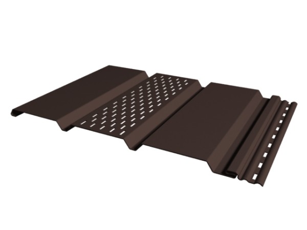 Софит к сайдингу ПЕРФОРАЦИЯ ПО ЦЕНТРУ TECOS ТЁМНЫЙ-КАШТАН купить в Камышине