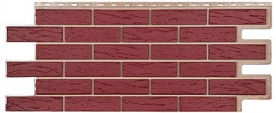 Фасадная панель T-Сайдинг-Кирпич Саман Бордовый купить в Камышине