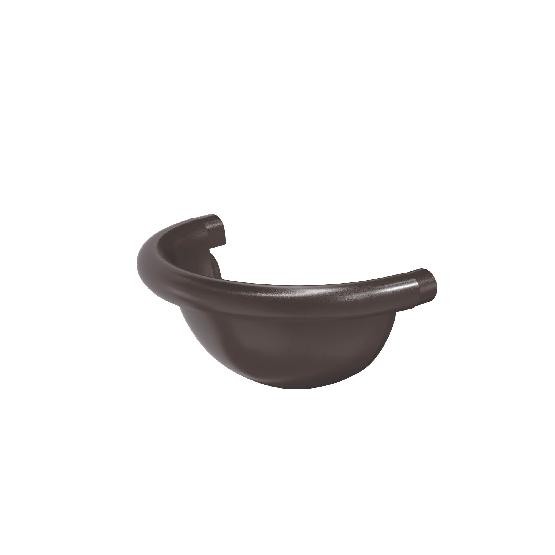 Водосток Aquasistem, система 125x90 - Заглушка желоба полукруглая RR 32 Тёмно-Коричневый купить в Камышине