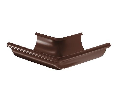 Водосток Aquasistem, система 125x90 - Угол желоба, наружный 90° RAL 8017 Коричневый купить в Камышине